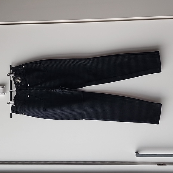 Vintage Versace Jeans Couture Knit Pinstripe Stretch Trouser Pants - Picture 8 of 11